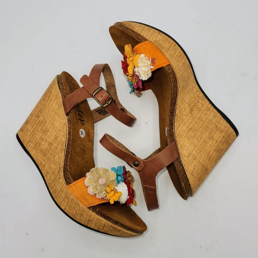 Floral Multi-Color Wedge Sandals - Women - Picture 14 of 16